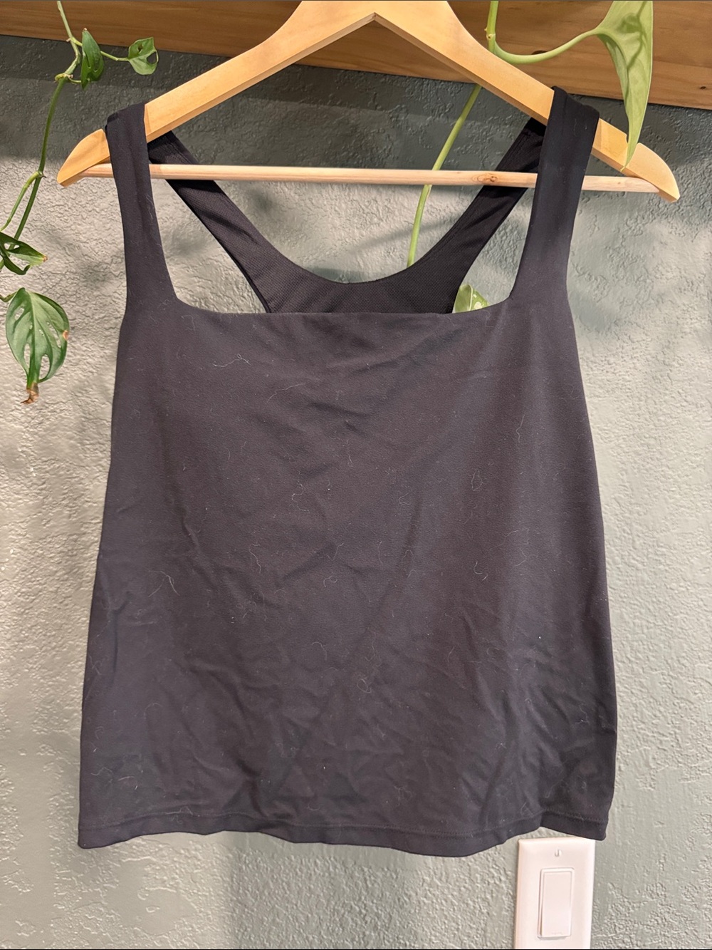 All in Motion Black Square-Neck Tank Top - Women